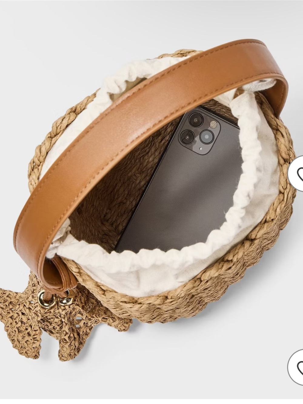 NEW Straw Drawstring Bucket Handbag - Universal Thread™ Natural - Picture 2 of 4